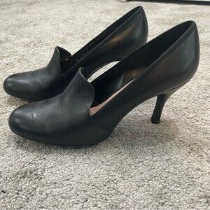 Franco Sarto Riva Black Leather Pump Heels Size 10